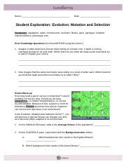 Start studying natural selection gizmo 5 questions. Student Exploration Evolution Natural And Artificial ...