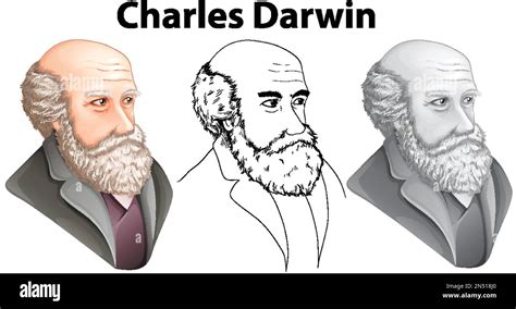 Charles Darwin Portrait Vector Illustration Stock Vector Image And Art