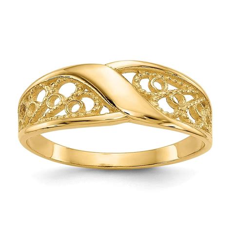 Ice Carats 14kt Yellow Gold Filigree Band Ring Fine Jewelry Ideal Ts