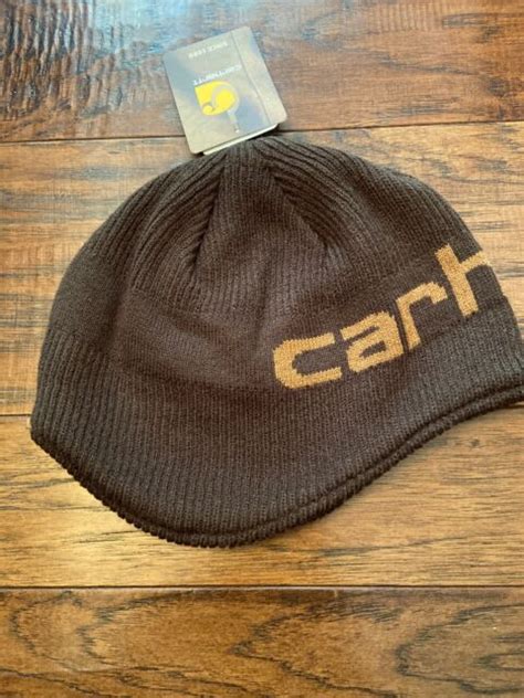 New Youth Boys Carhartt Hat Cb8912 Winter Hat Ear Flap Brown Ebay