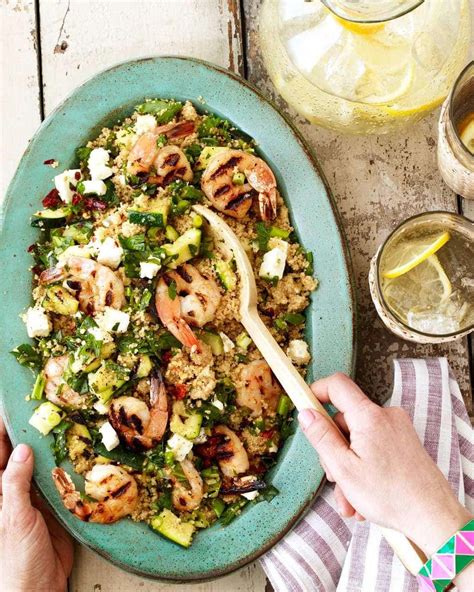 Here's an easy way to use israeli couscous in a stuffed zucchini that will be a hit with the whole family. Grilled Shrimp and Zucchini Couscous with Feta and Mint ...