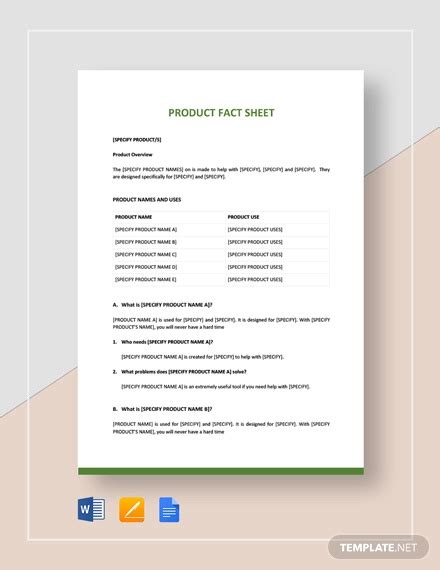 11 Product Sheet Templates Free Sample Example Format Download