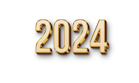 2024 3d Text With Glow And Shine Transparent Image 2024 3d