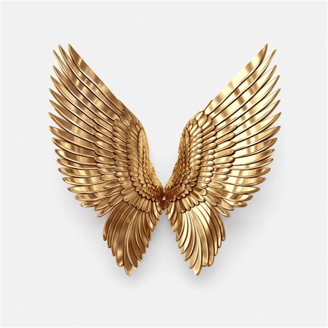 Premium Ai Image Beautiful Golden Angel Wings Image Isolated