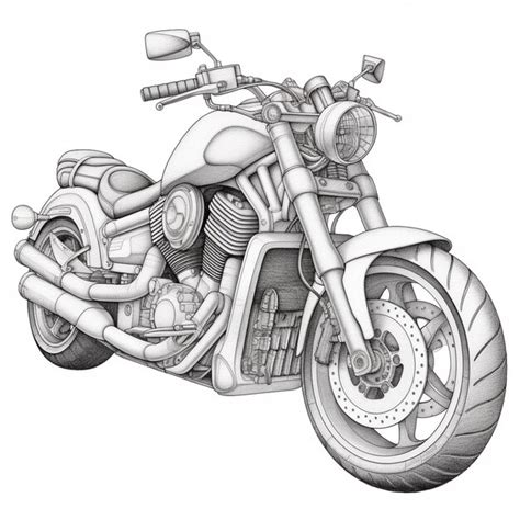 Premium Ai Image Drawing Of A Motorcycle With A Large Front Wheel And