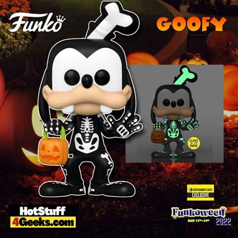 Funkoween 2022 Skeleton Goofy Glow In The Dark Funko Pop