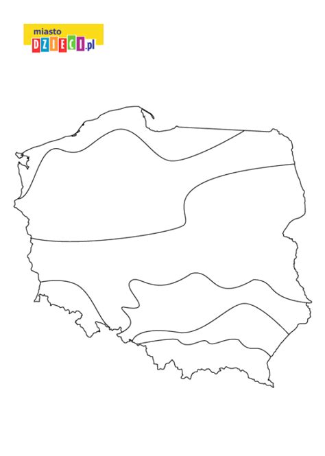 Mapa Polski Do Kolorowania Dla Dzieci Pokoloruj Krainy Geograficzne