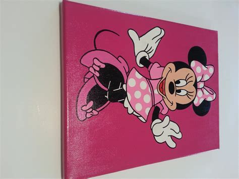 Hand Painted Minnie Mouse Wall Art Canvas Painting Girls Room