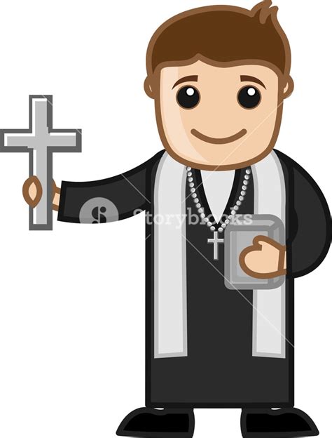 Priest Vector Character Cartoon Illustration Royalty Free Stock Image