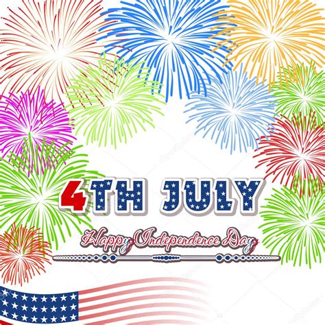 Fourth Of July With Firework Background Stock Vector By ©tieulong 73898323
