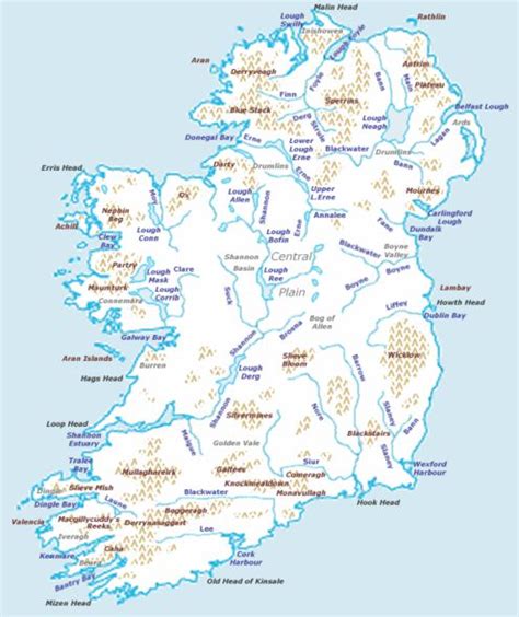 Physical Features Of Ireland Ireland Pictures Ireland Map Ireland