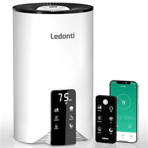 wifi control humidifiers for bedroom dual mist cool and warm humid ledonti