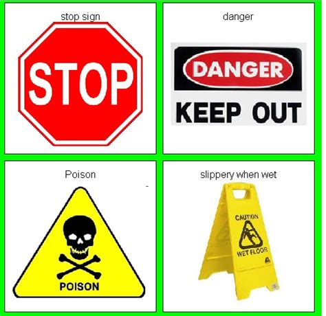 My Classroom Common Safety Signs