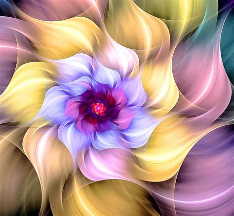 Transparent Flower Fractal Colorful Cross Stitch 471 Modern Etsy