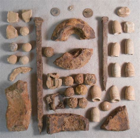 Group Of Civil War Relics Excavated At Cold Harbor Virginia In 1981