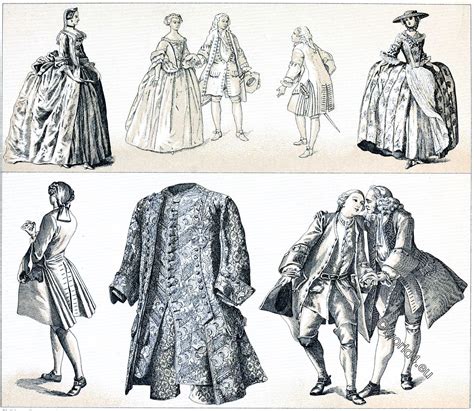 France 18th Century The Panniers The Hoop The Justaucorps 18th Century Fashion Types Of