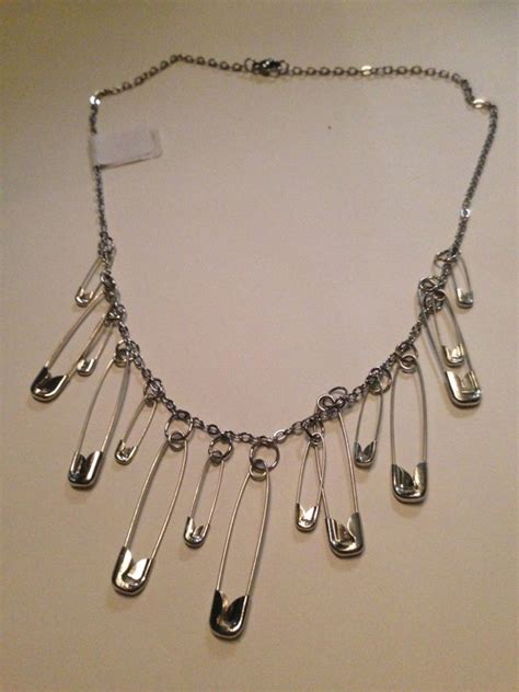 Old School Punk Rock Safety Pin Necklace