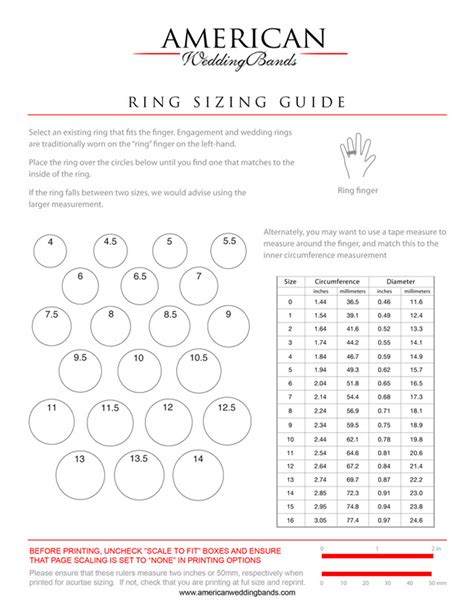 Ring Size Chart Phone