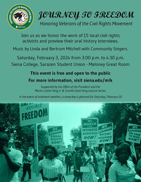 Journey To Freedom Honoring Veterans Of The Civil Rights Movement