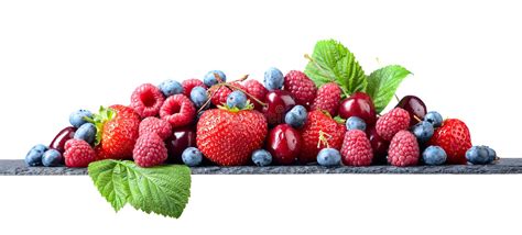 Berries Closeup Colorful Assorted Mix On White Background Stock Photo