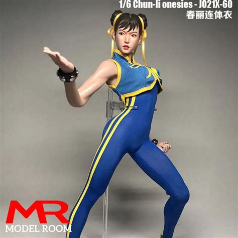 Jo21x 60 1 6 Scale Chun Li Cosplay Bodysuit Jumpsuit Female Costume Model Fit 12 Inch