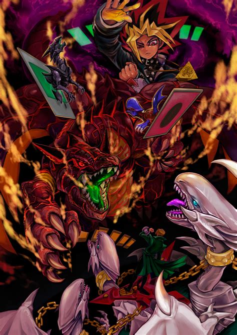 Yami Yuugi Kaiba Seto Blue Eyes White Dragon Red Eyes Black Dragon