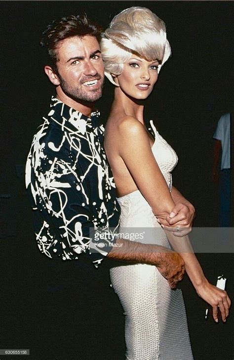 George Michael And Linda Evangelista During The Too Funky Video Shoot