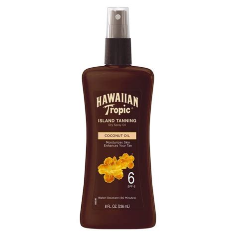 Hawaiian Tropic Island Tanning Dry Oil Sunscreen Spray Spf 6 8 Oz Darkest