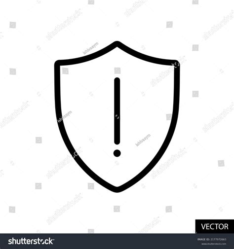Security Shield Exclamation Mark Alert Symbol Stock Vector Royalty