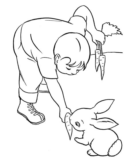 Bunny With Carrot Coloring Page Coloring Home