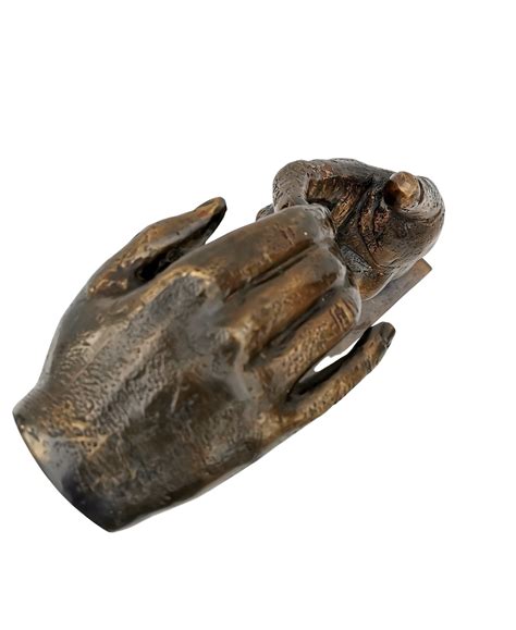 Bronze Sculpture Of 2 Touching Hands Floating Hands