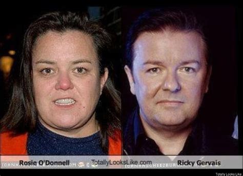 35 Comedians And Their Doppelgangers Ricky Gervais Rosie Odonnell