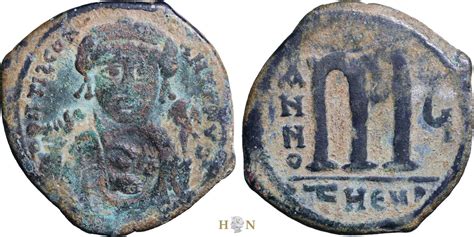 Byzantine Empire Follis 40 Nummi 579 580 Ad Tiberius Constantine 578