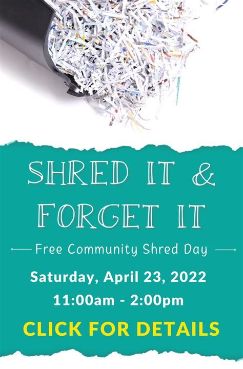 Free Shred Day 2022 Community Service Ideas Community Service