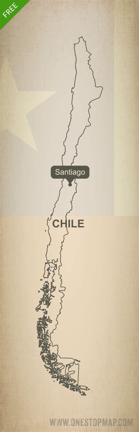 Free Vector Map Of Chile Outline One Stop Map