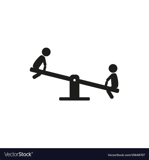 Kids Children Play On The Seesaw Playground Vector Image