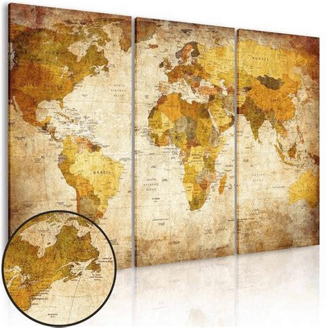 Vintage World Map Painting Map Wall Art World Map Painting For Office Wall Decoration Home