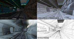 Sci, Fi, Corridor, Low, Poly, Environment, On, Behance