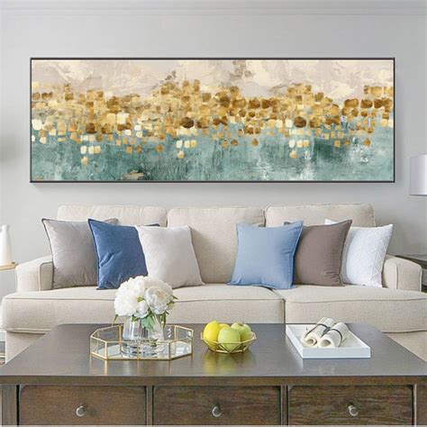 Wall Art Golden Money Beach Pictures For Living Room Modern Abstract