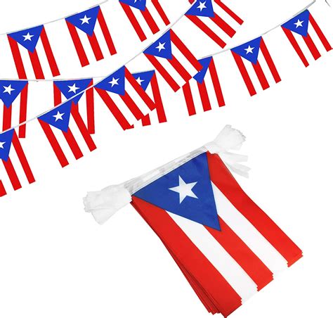 Anley Puerto Rico String Flag Pennant Banners Patriotic Events 12th Of