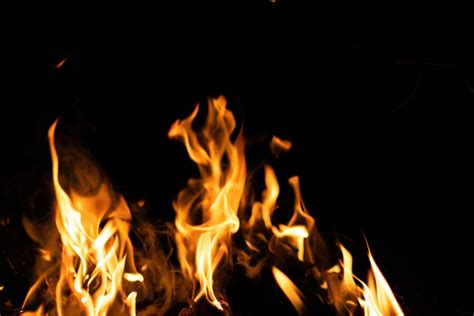 Premium Photo Fire Flames On A Black Background Abstract Fiery