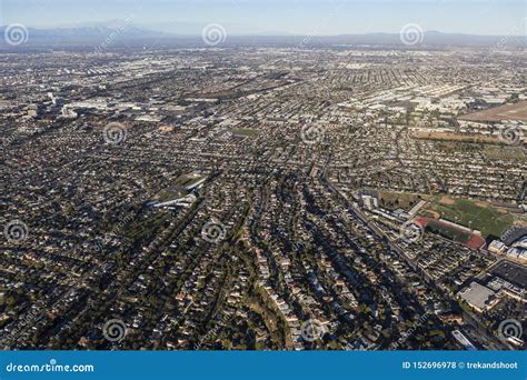 Los Angeles County Sprawl Aerial Stock Photo Image Of Road Buildings