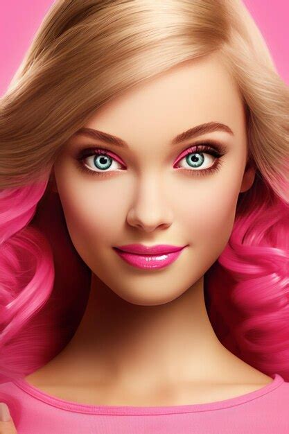 Premium Ai Image A Model With Pink Hair And Pink Eyes And A Pink Lip