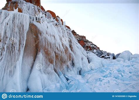 The Close Up Of Ice Fall Stock Image Image Of Rime 141833305
