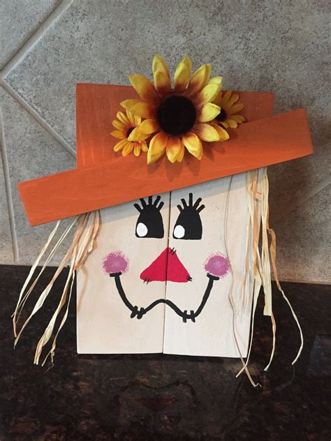 Wood Scarecrow with Sunflower Fall Decor | Etsy in 2021 | Wood scarecrow, Scarecrow crafts ...