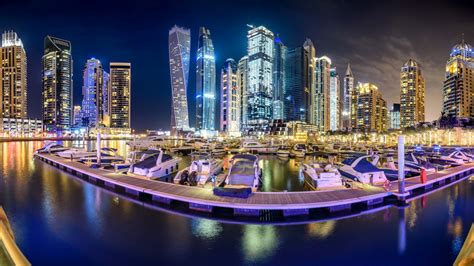 Achtergronden : nacht, lichten, Dubai, stad, stadsgezicht ...