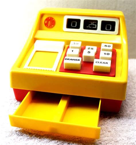 Yellow And Red Toy Cash Register Imco Vintage Toy Register