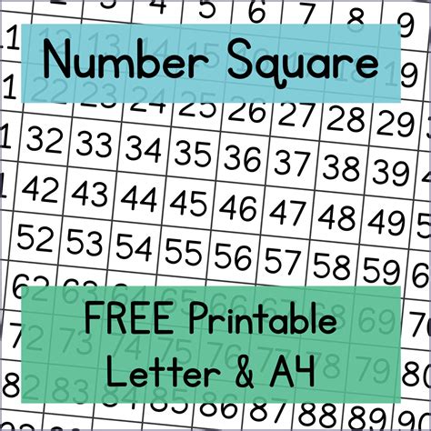 1 To 100 Number Square Printable Printable Templates By Nora