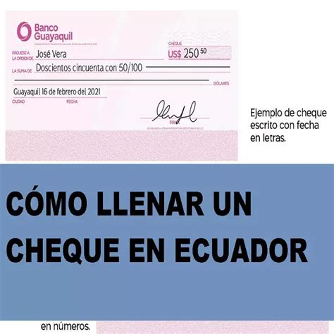 Cómo Llenar Un Cheque En Ecuador 2024 Elyex