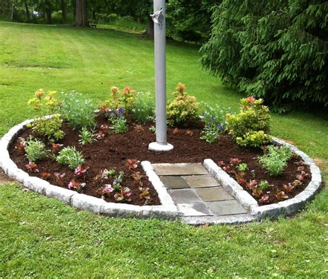 The ideal placement is a grassy area in a prominent place close to the front door of the building. landscaping with flag pole - Google Search … | Garden ...